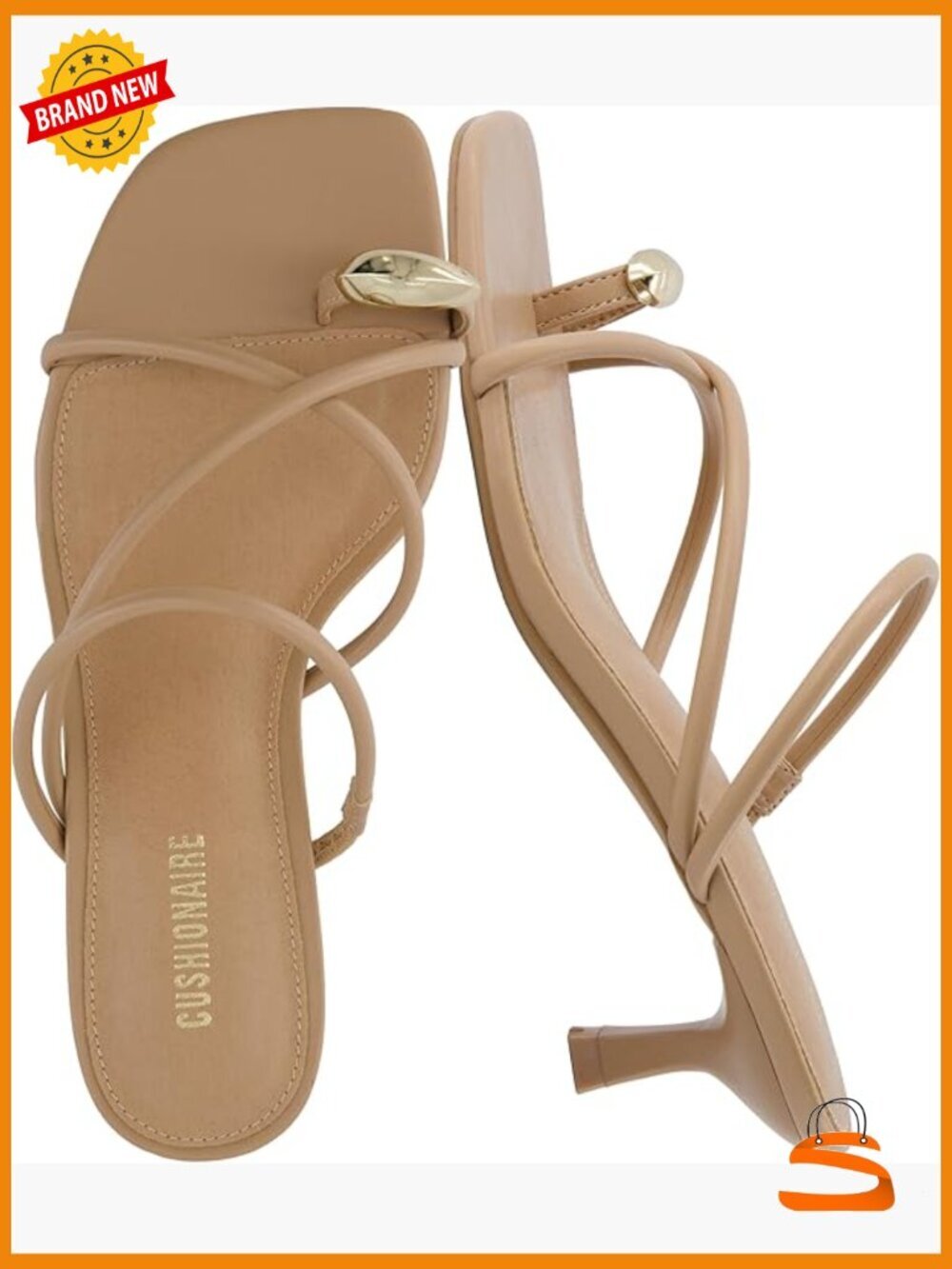 Strappy Kitten Heel Sandals - Vegan Leather Square Toe Slip On Dress Shoes